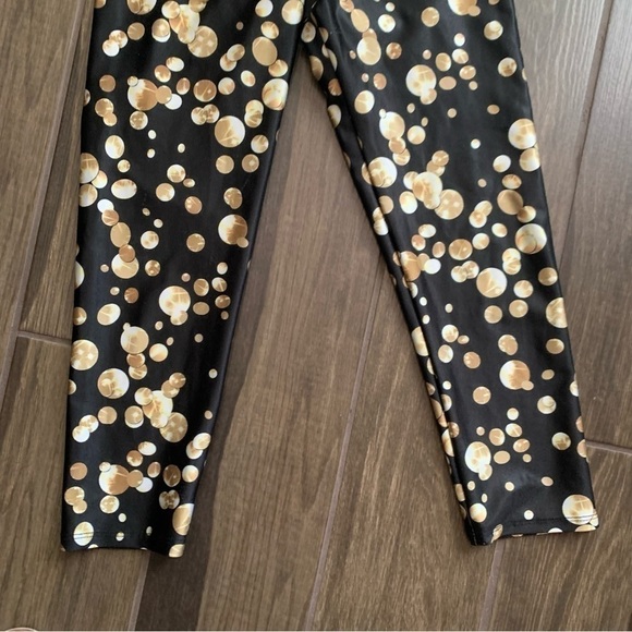 Goldsheep Gold Champgane Bubbles Crop Leggings Sz S - Picture 2 of 6